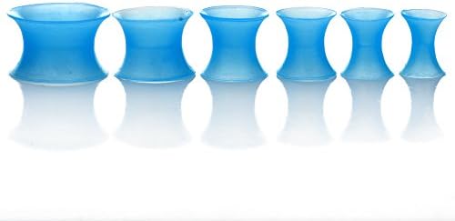 Jojoshine 12pcs Thin Double Flare Flexible Tunnels 8G-00G Silicone Plugs 6 Pairs Plug Kit