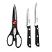 HULLR 7 Piece Stainless Steel Kitchen Knife Set with Wooden Block