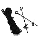 King Canopy A8200 8-Piece 15-Inch Anchor Kit with Rope, Black (Lawn &amp; Patio)