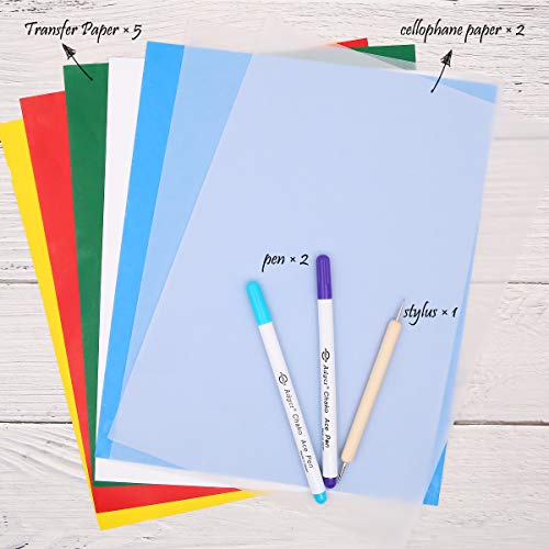 Set of 10 Cross Stitch Tools Includes Transfer Papers,Transparent Papers,Water Soluble Pen, Counterdraw Iron Pen,Embroidery Supply for Paining Patterns on Cloth