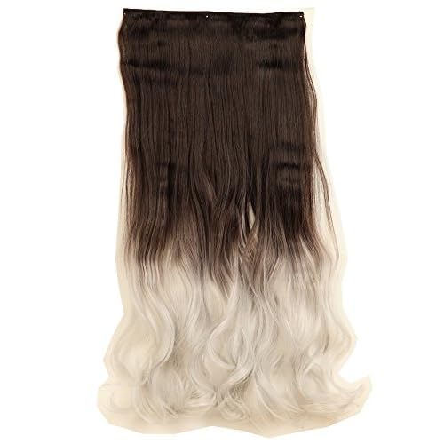 S Noilite Ombre Dip Dye Color Clip In Hair Extension 58cm Length