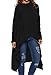 Dokotoo Womens Casual Fashion Fall High Low Tunic Sweatshirts String Hoodie With Pocket Large Black