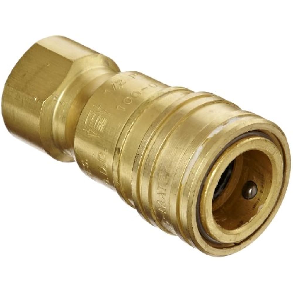 Eaton 100008 Brass Gas Mate Series, Coupler Socket, 1/2" Body Size X