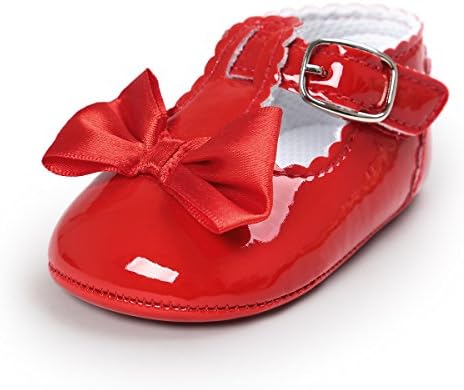 Sakuracan Infant Baby Girls Mary Jane Flats Non-Slip Soft Soled Toddler First Walkers Crib Shoes Princess Dress Shoes