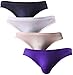 WINDAY Men Briefs Breathable Ice Silk Triangle Bikinis and Briefs N04 XL/US L 4-Pack Mixed Color B