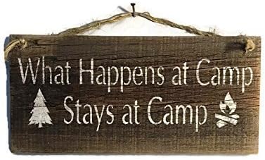 What happens At Camp Stays At Camp Barn Wood Sign