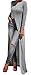 Imily Bela Women's Long Sleeve O-neck Slit Front Long Shirt Dress