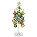 Red Carpet Studios Miniature Glass Christmas Tree with 16 Gold Glitter Ornaments