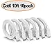 Jadaol Cat 6 Ethernet Cable 10ft 10Pack, Outdoor & Indoor, 10Gbps Supports Cat8/7 Network, Heavy Duty LAN Internet Patch Cord, Weatherproof High Speed Cable for Router, Modem, Switch, White