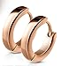 14MM Hoop Earrings Surgical Stainless Steel Rhodium Plated Earrings For Men Women Huggie Hypoallergenic Hoop Earrings (Rose Gold)