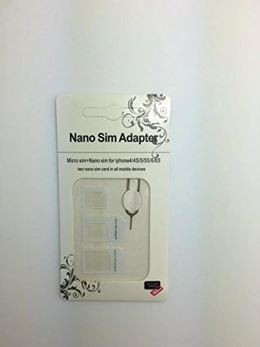 INTS SIM Card Adapter Micro Nano and Standard Sim Card Adapter 4 in 1 Kit with Eject Pin for iPhone Samsung and Other Smartphones (White)