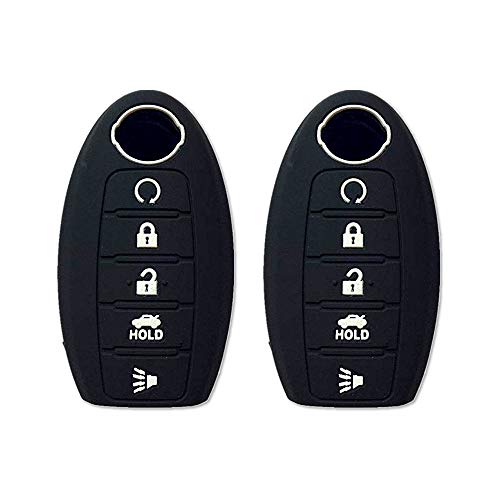 2-Pack Silicone Key Fob Cover Case For Nissan Altima, Sentra, Rogue (5-Button Remote)
