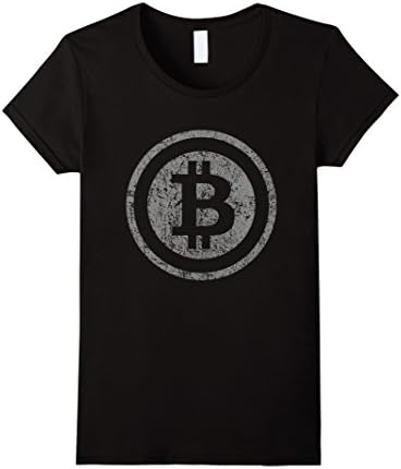 Womens Vintage Bitcoin T-Shirt For Crypto Currency Traders XL Black