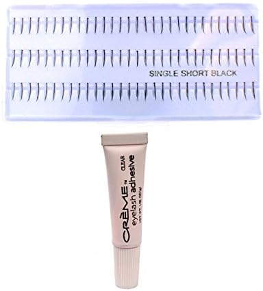 24 Pairs Crème 100% Human Hair Natural Individual Eyelash Extensions #SS ,Free Gift