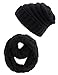 Winter Men Hat Scarf Set, Beanie Hat Neck Warmer for Women
