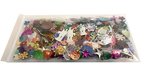 Assorted Sequins & Spangles, Mixed Shiny Colors and Shapes 50 gr - Thumbnail 4