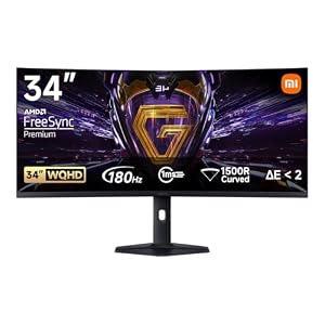 Xiaomi G34WQi 34インチ WQHD ゲーミングモニター 180Hz 曲面ウルトラワイド 3440×1440 1ms GTG