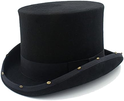 Hat Steampunk Hat Handmade Rivet Women Men Traditional Wool Top Hat
