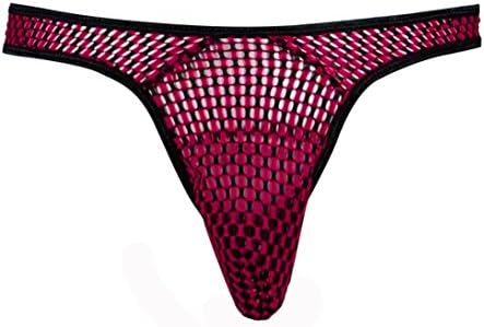 Qisc Mens Underwear Men Underwear, Men's Sexy Underwear G-String Low Raise Thongs Transparent Mesh Underpants
