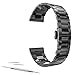 22mm Stainless Steel Link Buckle Watch Band For ASUS Zenwatch 2 WI501Q 2015, 46mm moto 360 2nd 2015, Pebble time, TIME STEEL, Samsung Gear 2, Neo, Live, LG G Watch, Urbane R (Black)