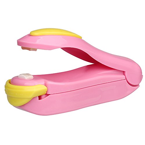 Clacce Mini niedlichen Mund Maschine, Mini Beutel Versiegelungsmaschine mit Messer, Küche manuelle Versiegelungsmaschine, Plastiktüte Einkaufstüte Fast Food Konservierungsbeutel Versiegelungsmaschine