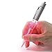 GS GLOWSEEN Pen Light LED Pen with Light, Light Up Penlight for Night Writing - One Set Extra Batteries and Ink Cartridges Included-2 Pack -Red