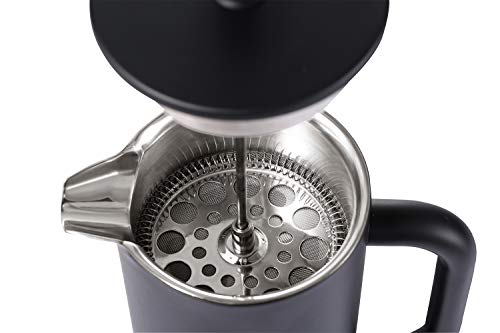 Large French Press Coffee Maker - Double Wall Coffee Kettle Insultated Stainless Steel Vacuum Coffee & Tea Pot Percolator - 34 Ounce with Extra 2pcs Screen Filters - Thumbnail 6