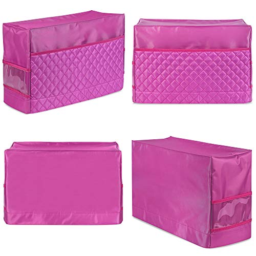 Sewing Machine Cover with 3 Convenient Pockets - Protective Quilted Dust Cover Pro - Universal for Most Standard Singer & Brother Machines | Rodi's (Pink)