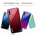 A70 Glass Case,IVY Galaxy A70 Case with [Soft TPU Edge + Tempered Glass Back Cover][Color Gradation][BE Yourself] for Samsung A70 SM-A705 - Blue&Black