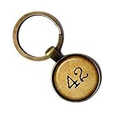 Meaning of Life Forty-Two 42 Bronze Keychain Keyring