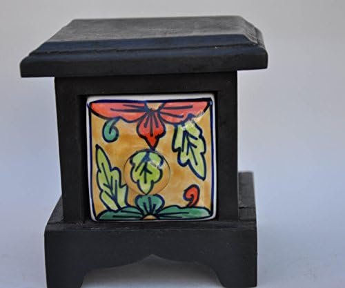Crossing Seven Seas Jewelry Armoire Dresser Ethnic Chest of Drawers with Embossed Hand Painted Floral Patterns Holder, for Her, Kitchen Spice Boxes, Wooden Storage Organizer