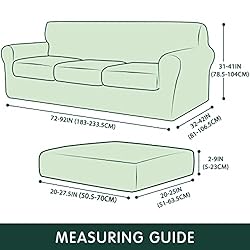 CHUN YI 4 Pieces Stretch Sofa Cover for 3 Seater