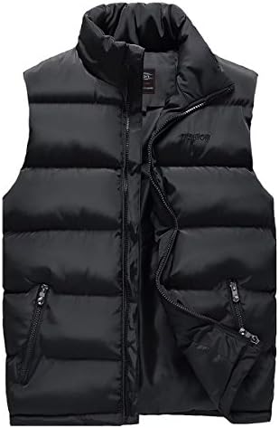 Msmsse Men's Warmer Puffer Vest Lightweight Packable Sleeveless Jacket Black XL