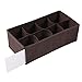Finnhomy Foldable Storage Closet Bra Underwear Organizer Drawer Divider, 4 Sets, Dark Brown