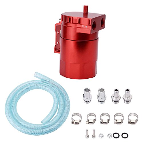 EVIL ENERGY 00590RD Red Universal Aluminum Oil Catch Reservoir Tank Breather Filter Kit 280ml - Thumbnail 5