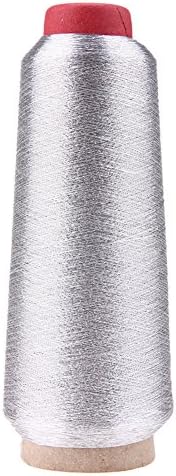 JINBEST 150d Embroidery Thread Embroidery Machine Bobbin Thread Polyester Sewing Thread Spools for Embroidery (1 PCS) (Silver)