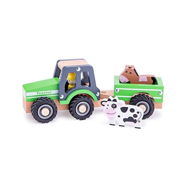 New Classic Toys - 11941 - Spielfahrzeuge - Traktor mit Anhänger, grün