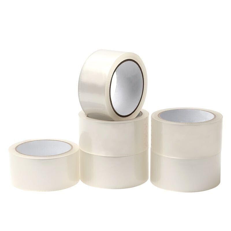 Vencier 6 Rolls General Purpose Packaging Tape - Brown/Clear 48mm x 66m (Clear)
