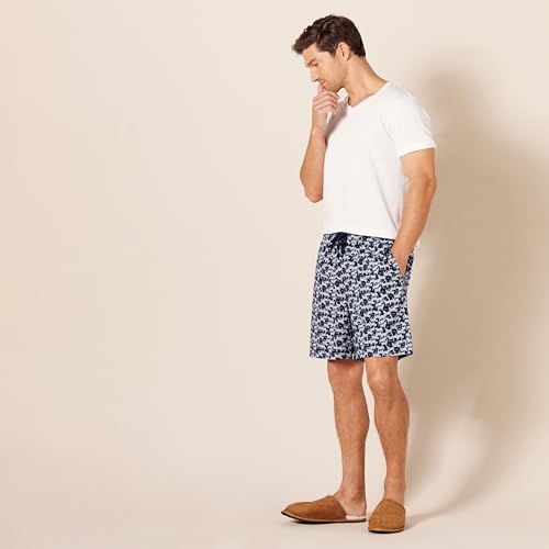 AMAZON ESSENTIALS MEN’S COTTON POPLIN PAJAMA SHORTS – DISCONTINUED COLORS, PACK OF 2, DUSTY BLUE/ZEBRA, 4X-LARGE BIG TALL