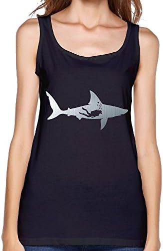 PFEWJWew Shark Scuba Diver Women's Casual Essential Tank Tops XL