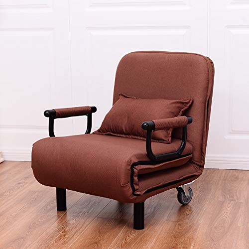Convertible Sofa Bed Folding Arm Chair Sleeper Leisure Recliner Lounge Couch - Thumbnail 2