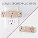 GE 3-Outlet Extender, Grounded Wall Tap, 3-Prong, Multiple Plug, Power Splitter, Cruise Essentials, Use for Home Office School Dorm, UL Listed, Light Almond, 54203