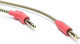 POGS Safe 3.5mm Audio Cable Pink Microphone Detachable 1m Fabric view 3