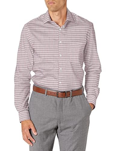 slim fit dress slacks Van Heusen Men's Wrinkle Free Short Sleeve Button Down Shirt, Slim Fit No-Tuck Length, Comfortable Stretch Fabric, Ashley Blue main image 0