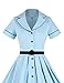 GownTown Women's 1950sVintage Classical Casual Swing A-line Dress, Light Blue (XX-Large)