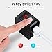 Wall Charger Kimire Digital Travel Charger 2.4A Dual USB Port Charge Power Adapter LED Display,IC Smart Explosion Protection Foldable Plug iPhone,Android,Power Bank More (Black)