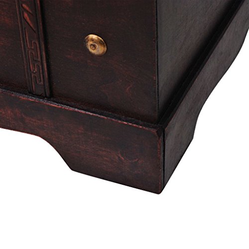 Wooden Storage Trunks, 25.98x14.96x15.75 inch Wood Made Pirate Treasure Chest Wooden Iron Lock Leather Chest with Latches Box for Antique-Style Storage Decorative Keepsak Chest