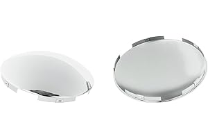 CHDT66 Semi Truck Hub Cap Cover - 5 Even Notched - for Front Wheel Universal Fit - 2 Pc Pack, Lip: 7/16" with pre-Installed Clips (Dome Top, Chrome)