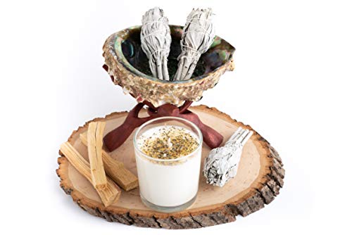 Home Cleansing and Blessing Kit - Smudging Chakra Balancing, White Sage, Palo Santo Sticks, Abalone Shell, Candle, Healing Incense, Good Luck, Purifying, Protection, Spiritual Cleansing, Meditation
