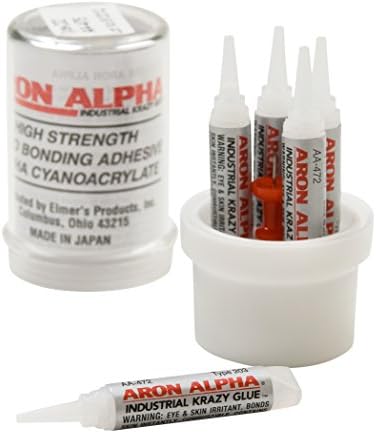 Aron Alpha Type 203 (1,500 cps viscosity) Slow Set Instant Adhesive, 10 g Capsule, 5 Tubes x 2 g (0.07 oz)
